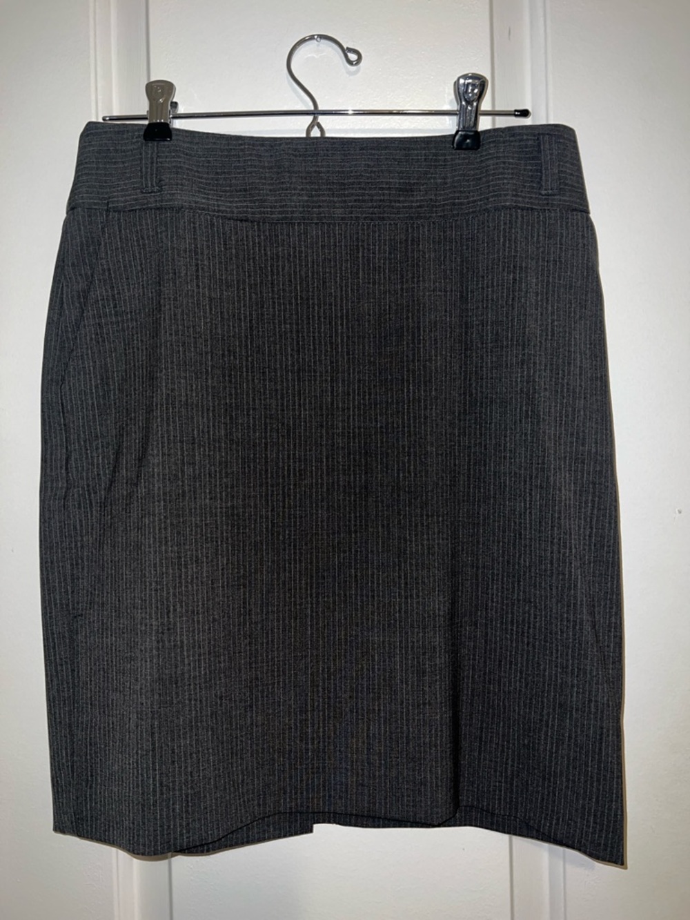Banana Republic Charcoal Pinstripe Pencil Skirt